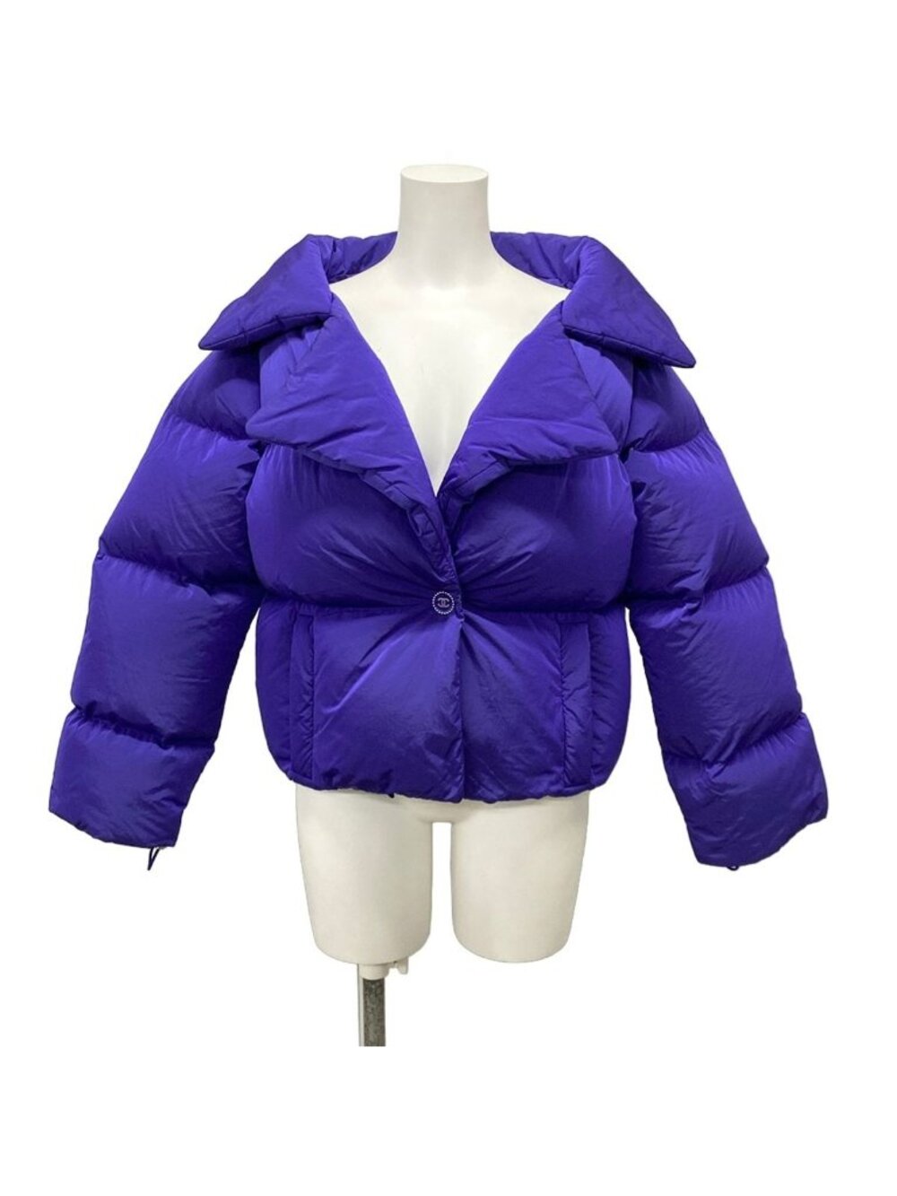 Chanel Down Jacket 34 S Purple Short Length Winter